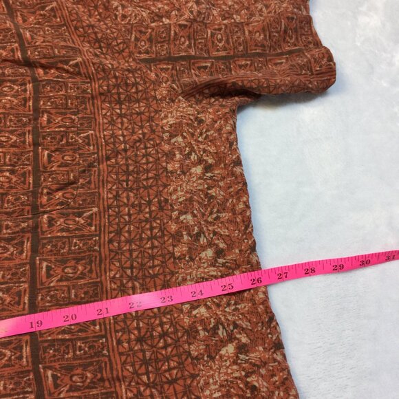 Geoffrey Beene Shirt Men XL Washable 100% Silk Short Sleeve Button-Up Multicolor - Picture 5 of 11